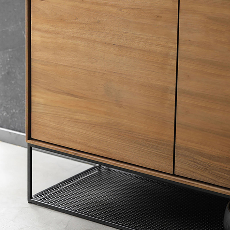 Mid-Century Modern Pine Solid Wood Entry Cabinet