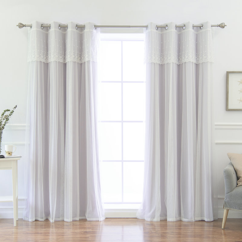 Crenshaw Solid Room Darkening Thermal Grommet Curtain Panels, Lilac, 52''W X 84''H