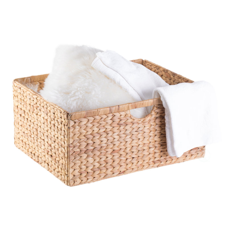 Panier en osier naturel jacinthe d'eau, H 10 po x l 21 po x P 16 po