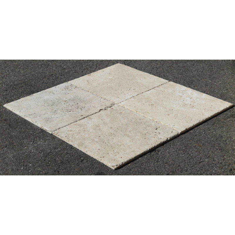 Turco 18 in. x 18 in. Brushed Travertine Tile