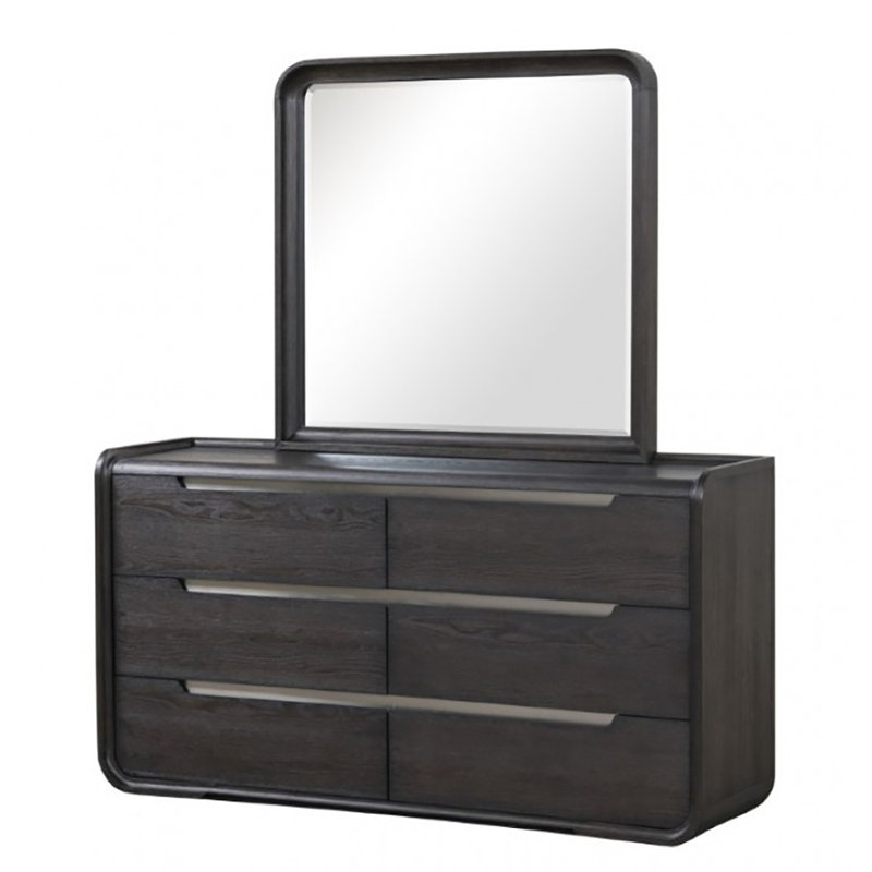 Commode 6 tiroirs avec miroir Fahimul