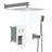 Dual Shower Head Square System - 10 Inch Wall Mount Function