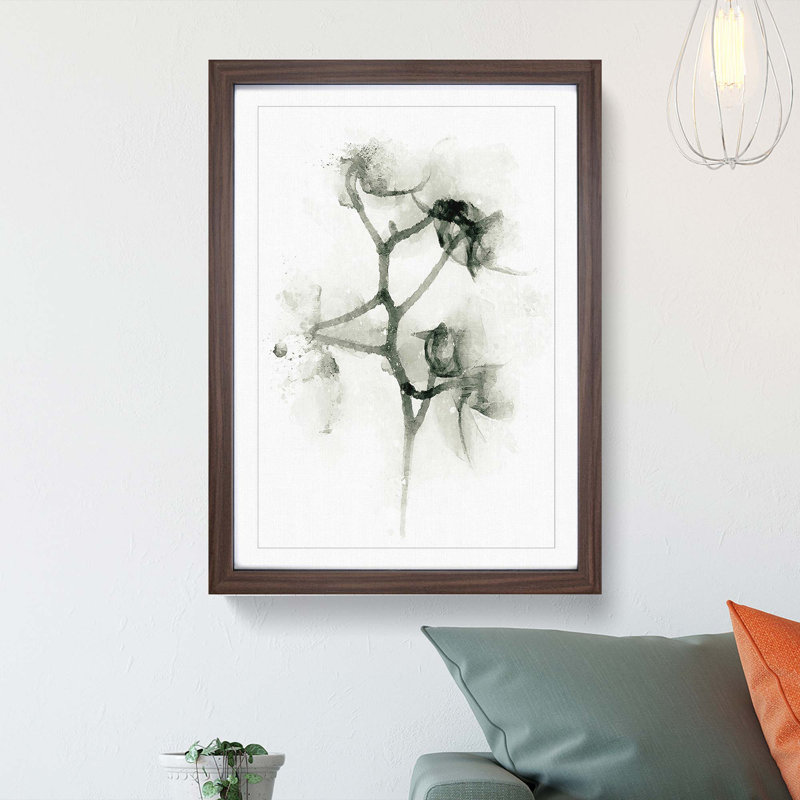 Flowers in Shadow in Abstract - Picture Frame Graphic Art Print, 91cm H x 60cm W x 2cm D, Walnut