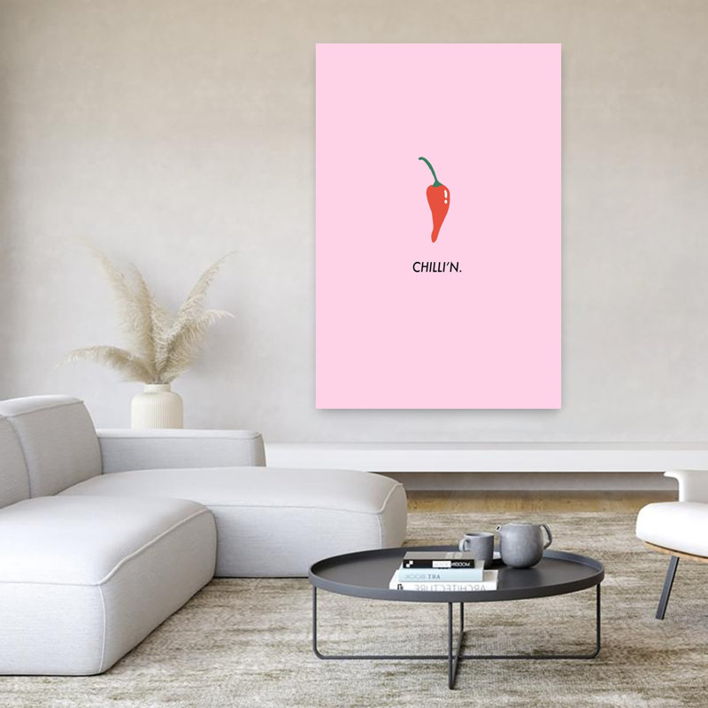 Art mural contemporain abstrait Chillin Chili Pepper, H 60 po x l 40 po