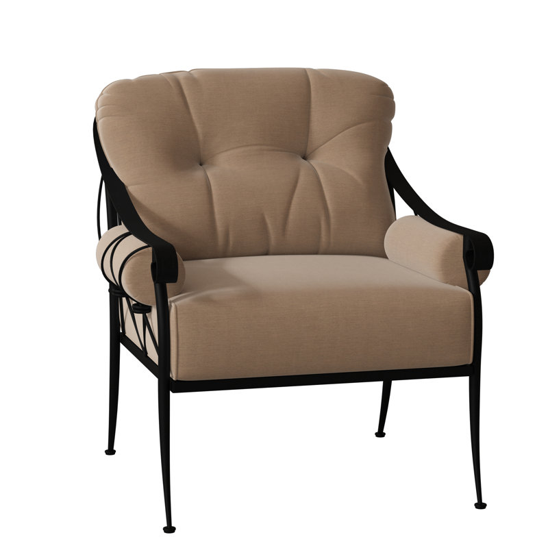 Chaise de patio Derby, Étain, Toile Sunbrella® beige chiné