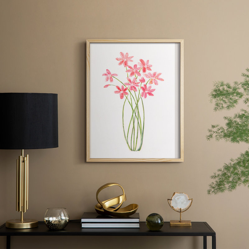 Reproduction encadrée entrelacée Bouquet II - bois massif, H 21 po x l 17 po, Naturel