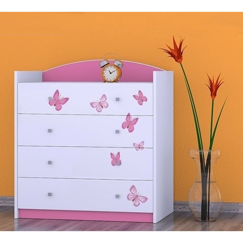 Newcastle Kids 4 - Drawer Chest, Pink