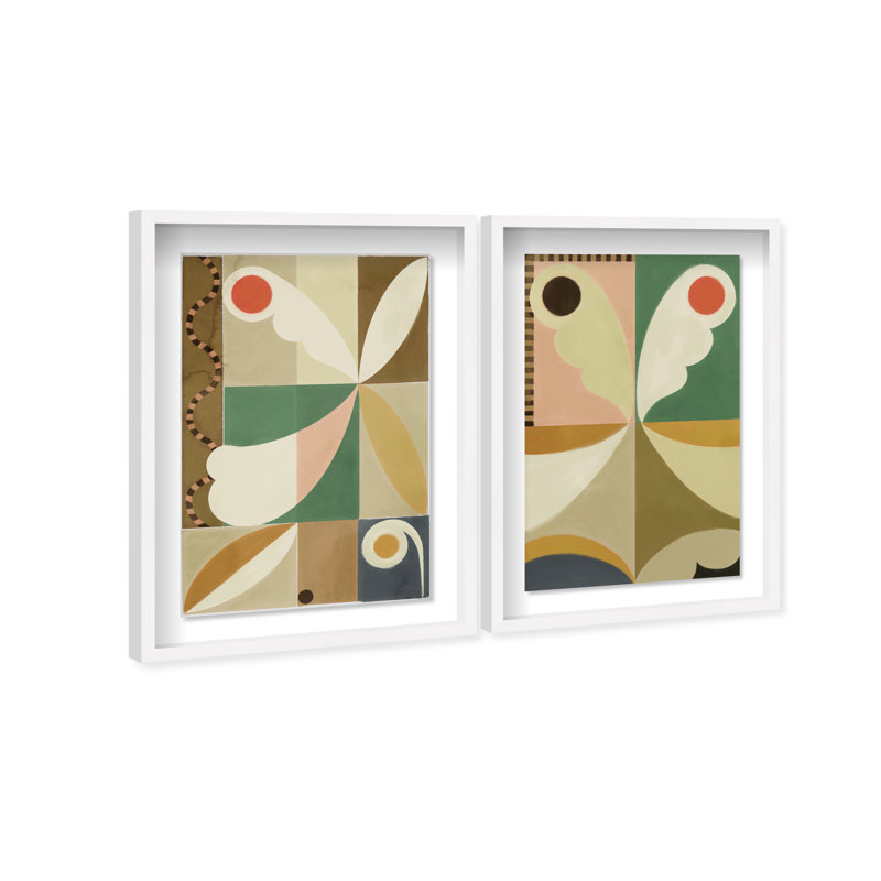 Butterfly Deco Set Set by Oliver Gal, 51"H x 35"W, White Shadowbox