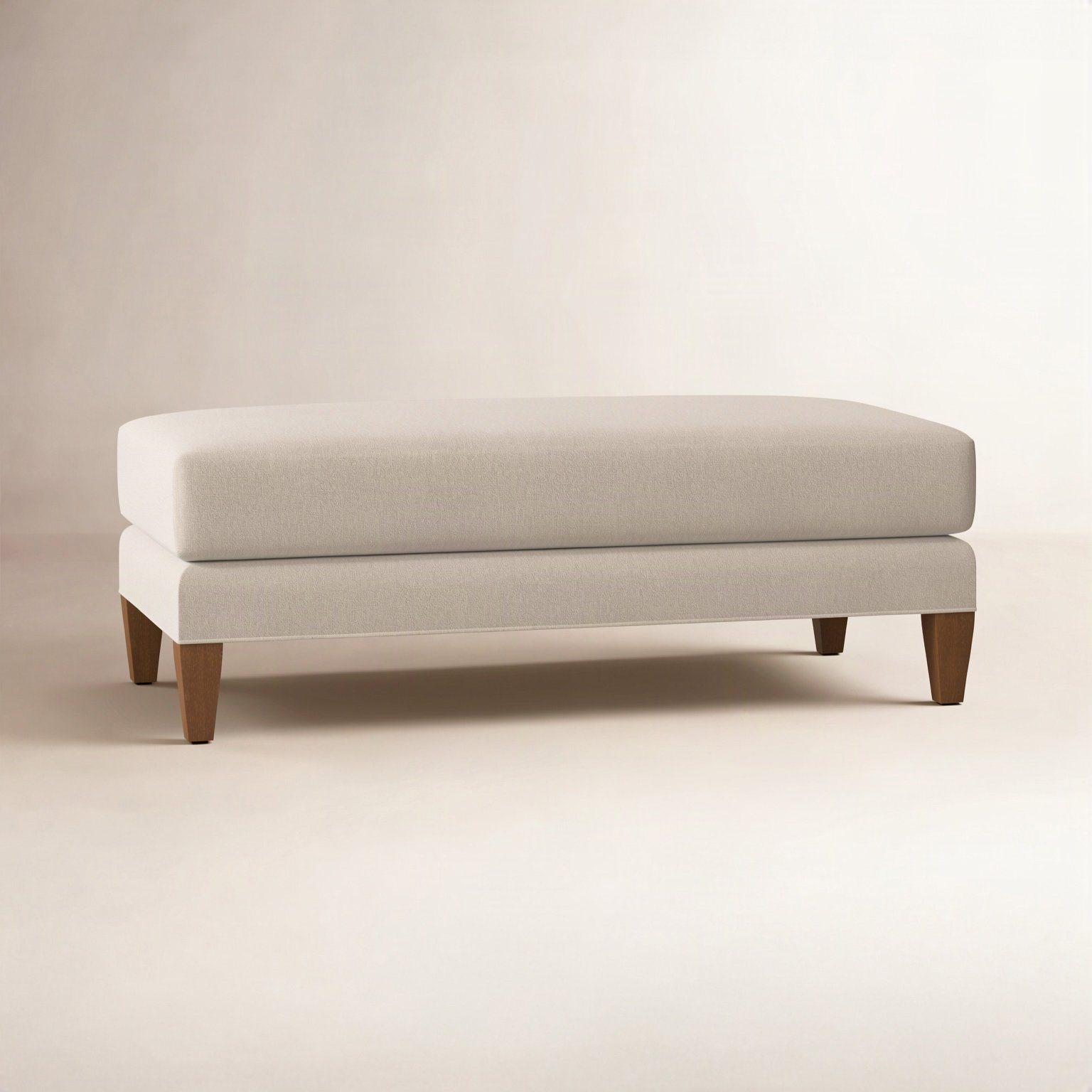 Celeste 48" Ottoman, Havana Finish, Eggshell Crypton Performance; 0884-93