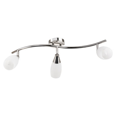 Arjon 3-Light 60cm Silver Ceiling Spotlight Bar