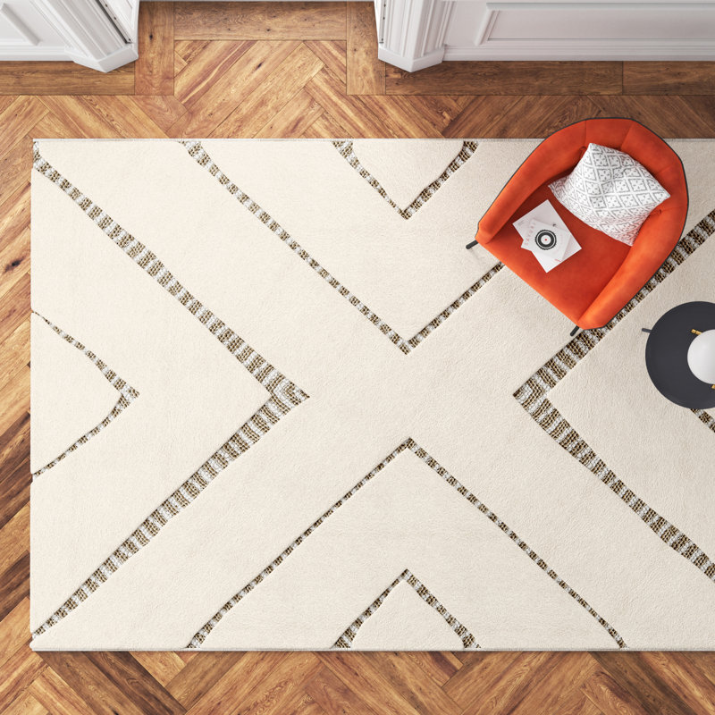 Nikki Geometric Shag Area Rug, Rectangle 200 x 290cm