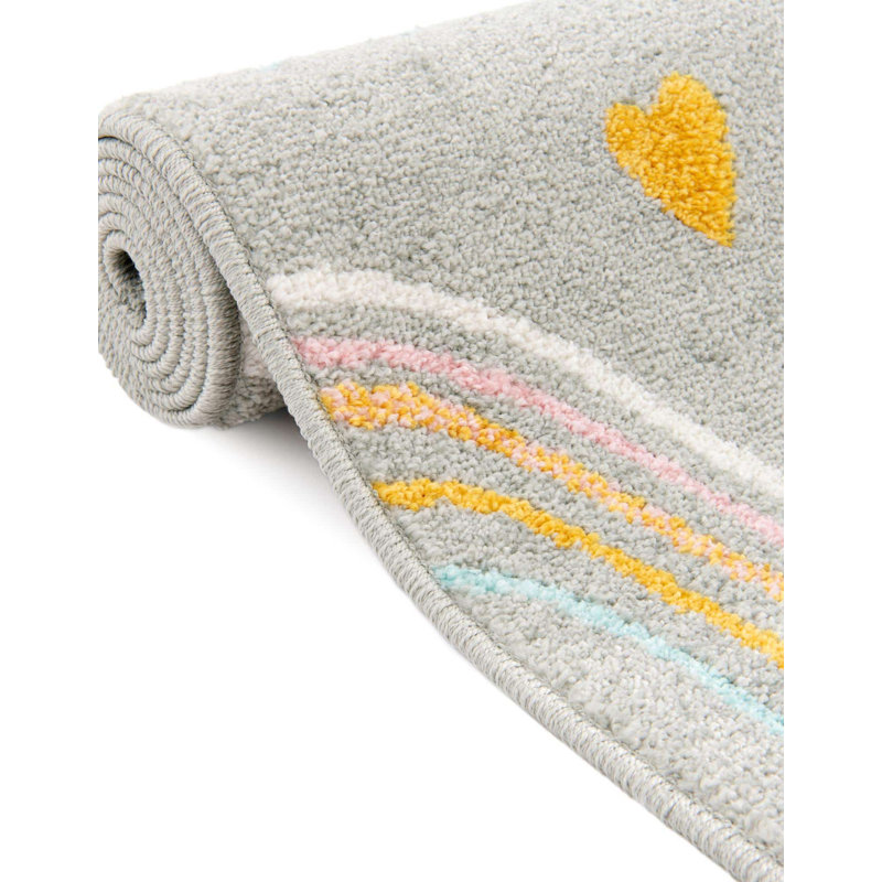 Tapis pour enfant Whimsy, Tapis de couloir 2 pi 2 po x 3 pi 11 po, Gris