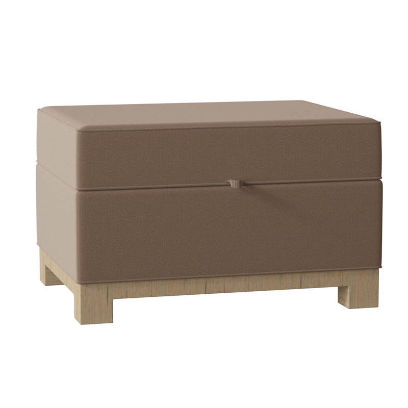 Repose-pieds rectangulaire avec rangement Brandes, Gris Lola, Acajou