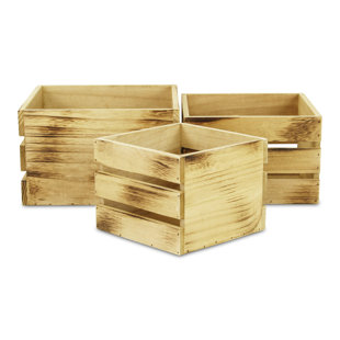 Gracie Oaks Farmstead Solid Wood Decorative Bin