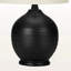 Lampe de table, base en céramique noire 17 po, abat-jour en lin ivoire