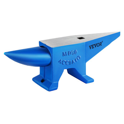Single Horn Anvil Cast Steel Anvil Blacksmith for Sale Forge Steel Tools with Round and Square Hole and Equipment Anvil Rugged Blacksmith Jewelers Durable and Robust Metal Working Tool 105Lbs
