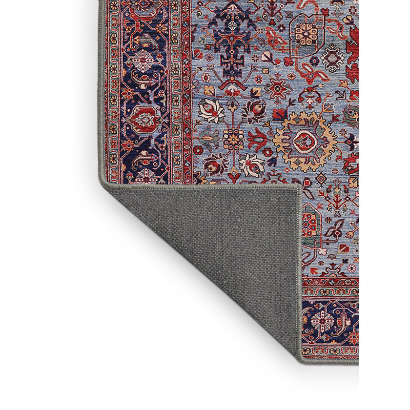 Tapis oriental bleu / rouge, Rectangle 5 pi x 7 pi