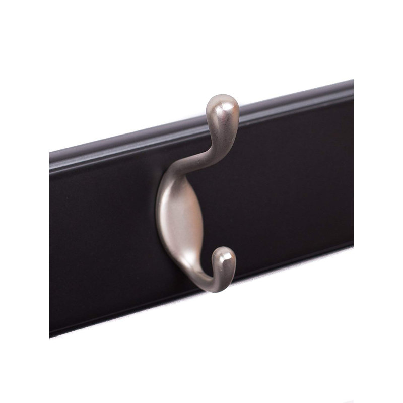 Metal Wall 6 - Hook Wall Mounted Coat Rack, Black