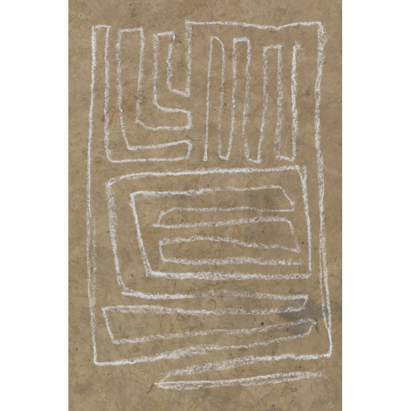 The Runes II - Painting on Canvas, 91 cm H x 61 cm W, Black Floater Framed
