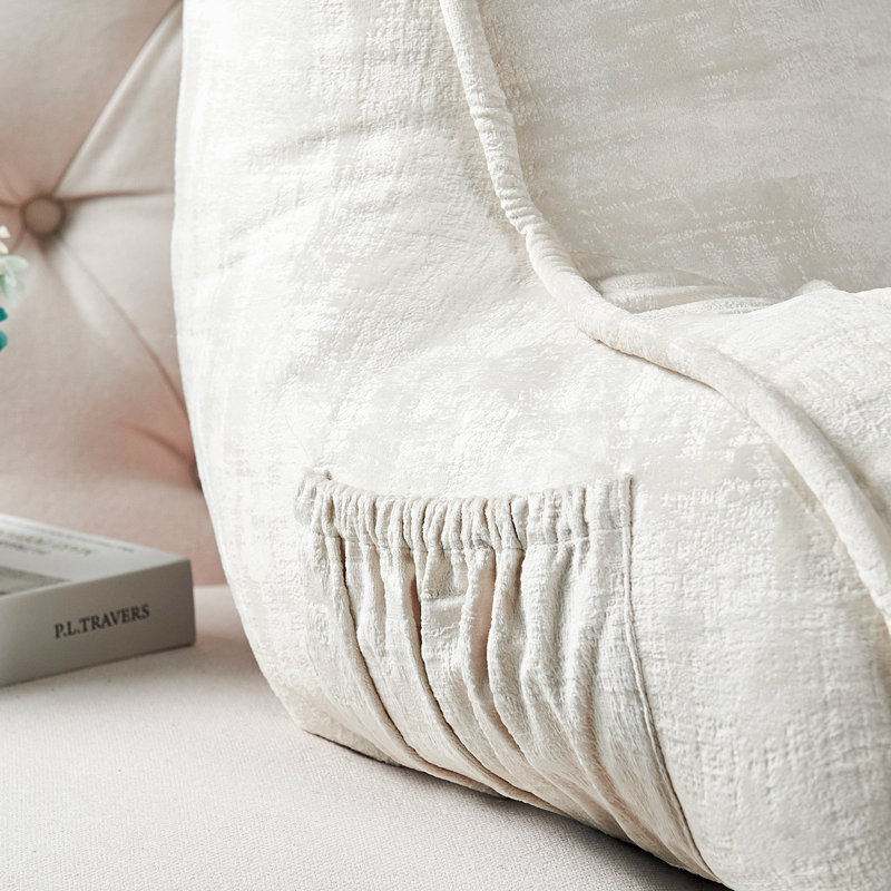 Textured Velvet Bedrest Pillow Cover & Insert, Gardenia