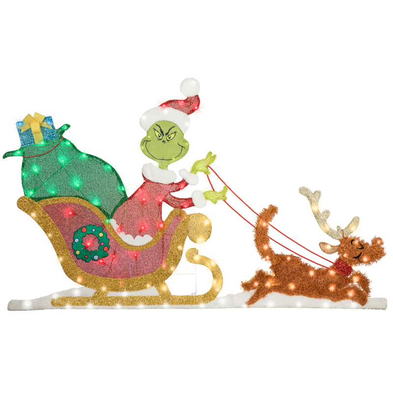Scène de traîneau lumineux KD Grinch