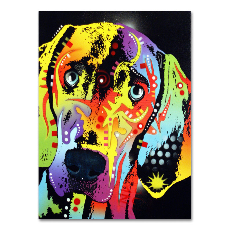«Weimaraner», reproduction sur toile tendue, 47" H x 35" L x 2" D