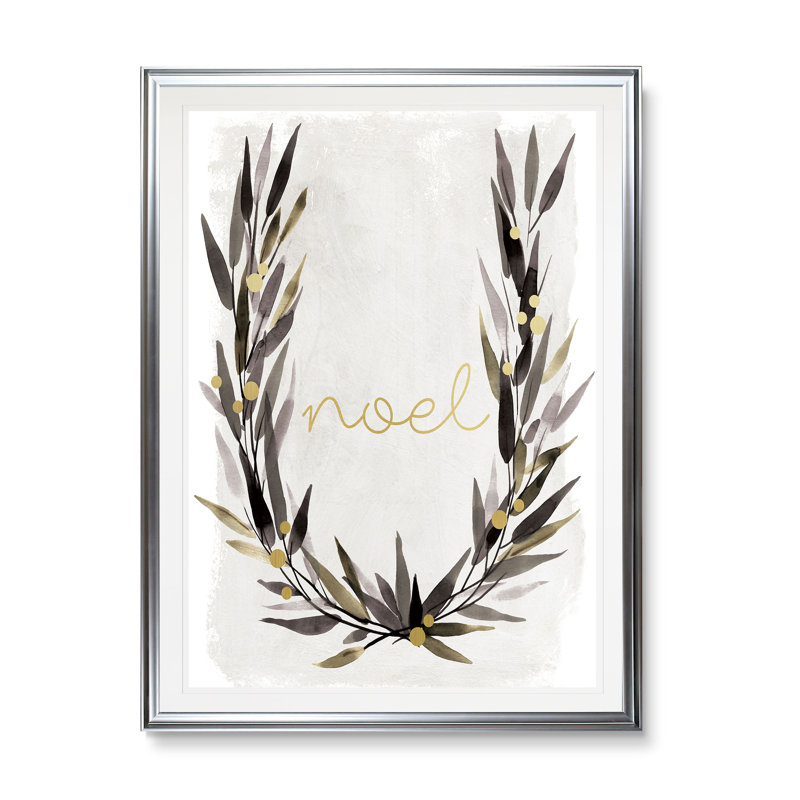 « simple noel », impression, H 45 po x l 30 po x P 1,5 po, Cadre argenté