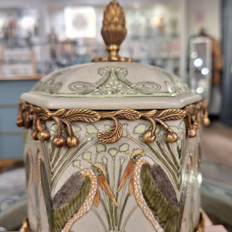 Porcelain Hexagonal Box With Bronze Ormolu
