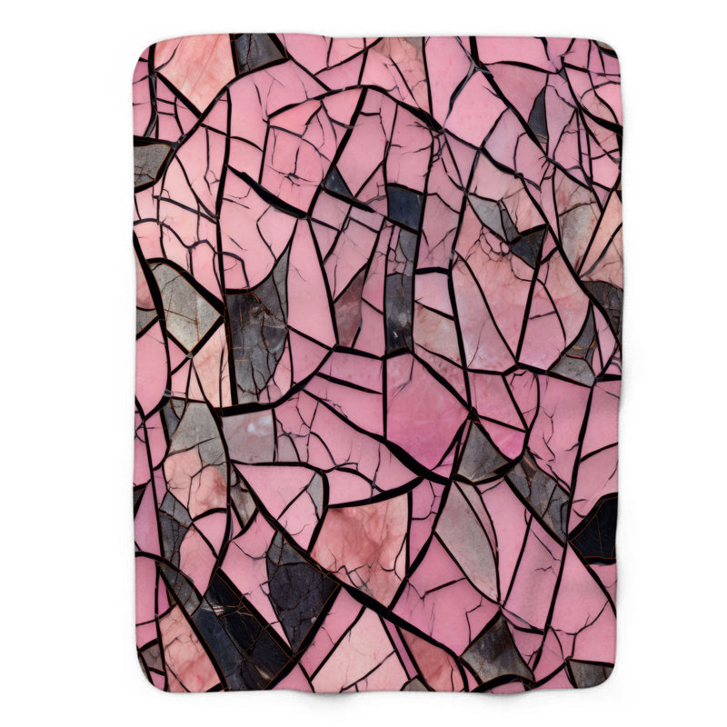 Pink Shards - 1 Piece Premium Sherpa Blanket, Lit simple