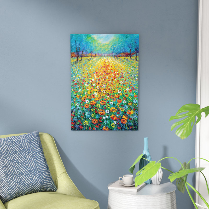 « wild florals », reproduction d’art sur toile, H 18 po x l 12 po x P 1,5 po