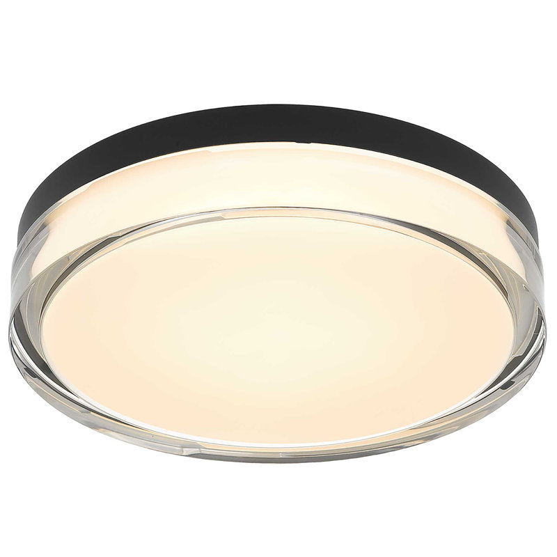 Plafonnier encastré à DEL intégré, H 2,5 po x l 12 po x P 12 po, Noir