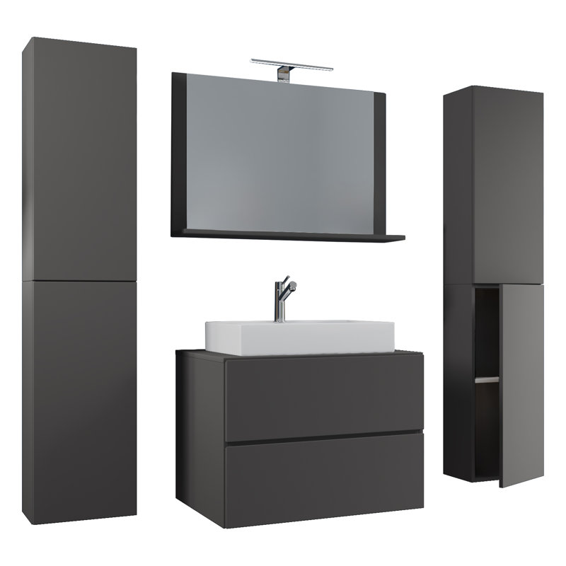 Analisha Bathroom Furniture Suite, Black