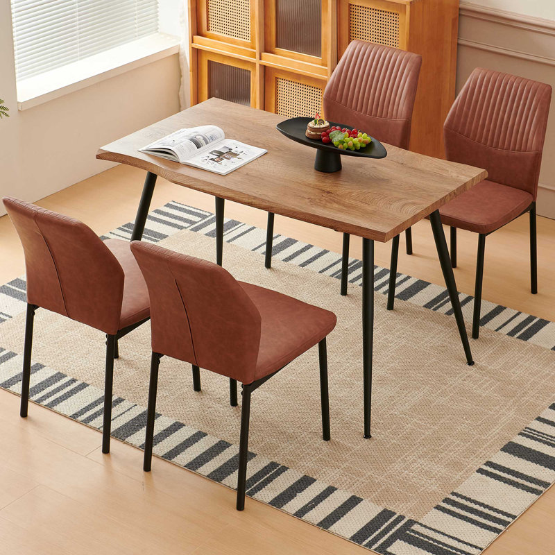 47 Inch Dining Table Set For 4, Brown