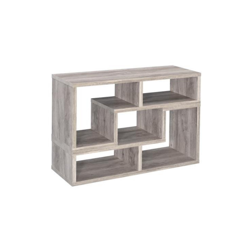 Adamsville Geometric Bookcase, 22" H x 63" W, White