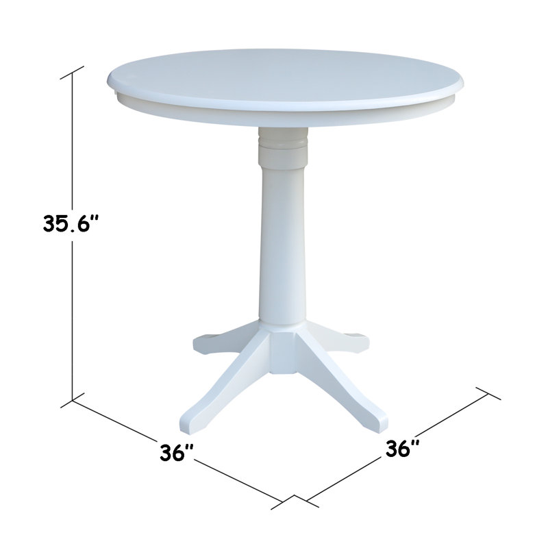 Table de salle à manger Gianluka, Blanc, H 35,9 po x L 36 po x l 36 po