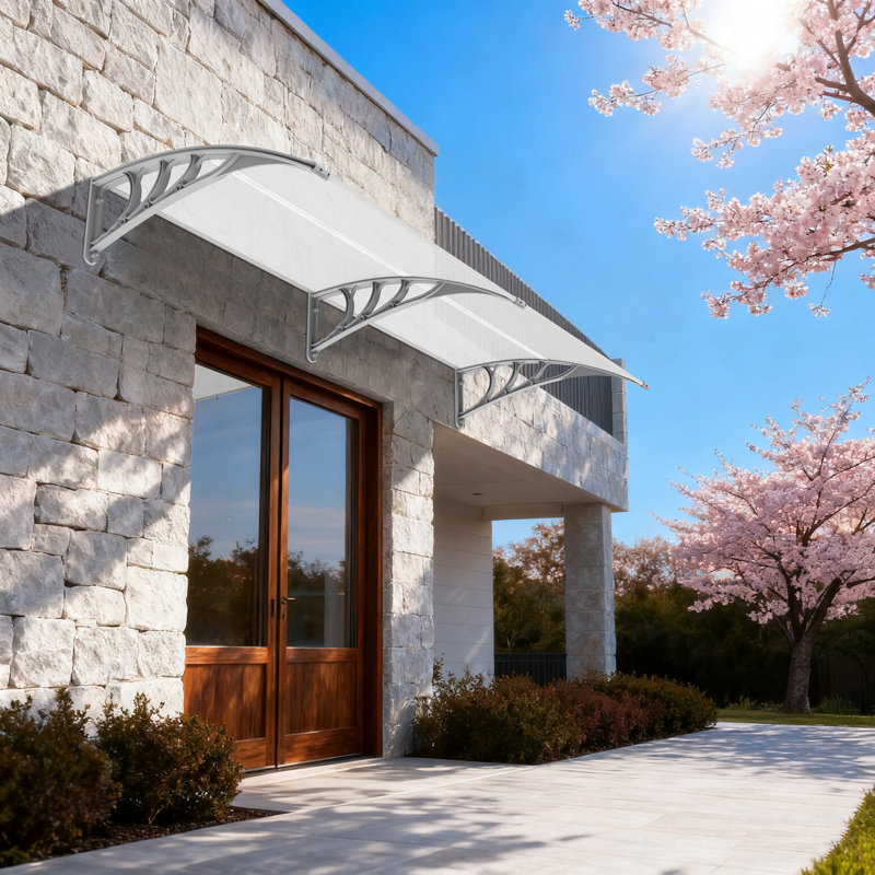 Polycarbonate Window Awning, Patio Canopy, Silver