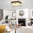12.6 in. 4-Light Modern Flush Mount Light, Black & Gold Finish with Frosted Glass Globes, Perfect for Entryways and Foyers-967985006