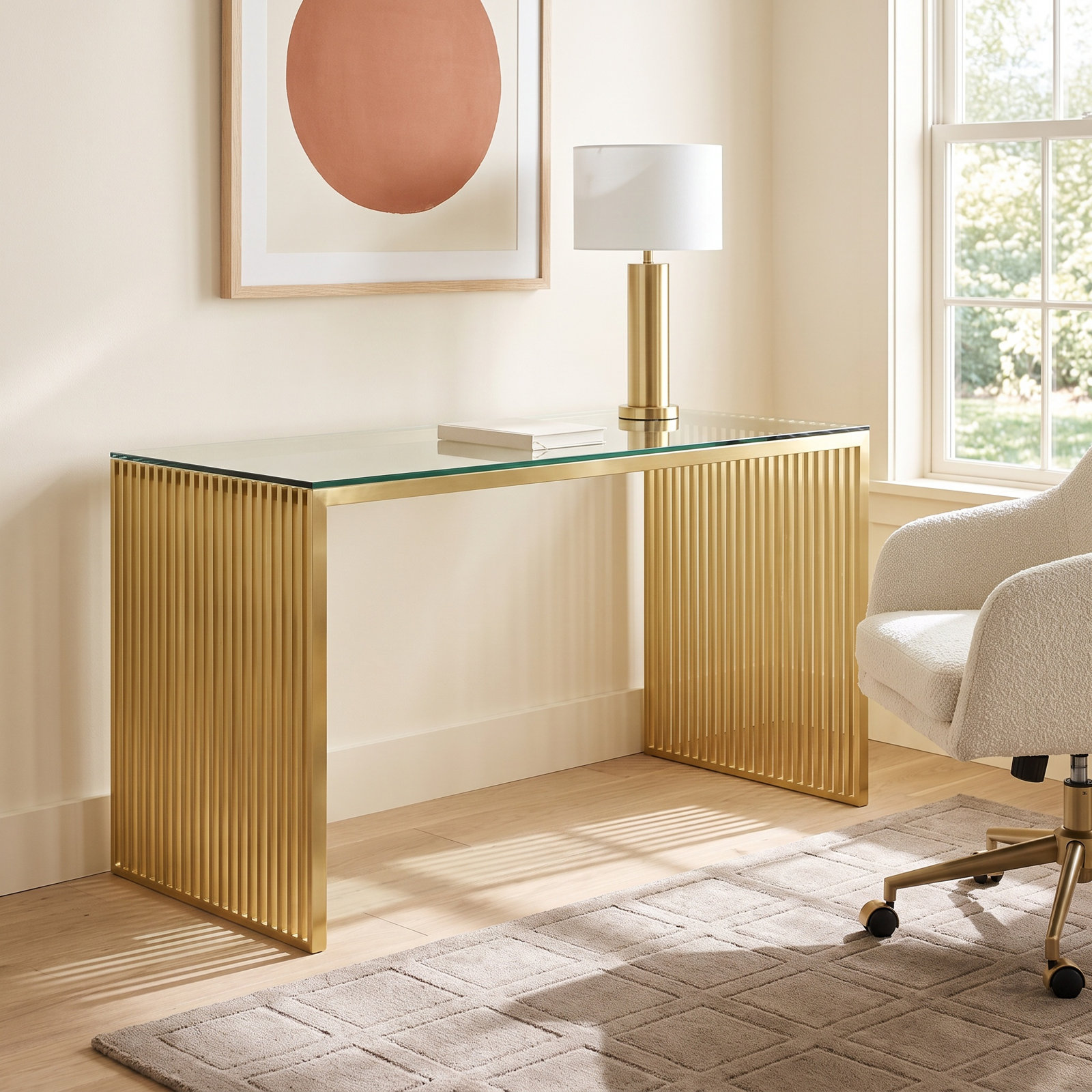 Jules 59 " Writing Desk, Gold
