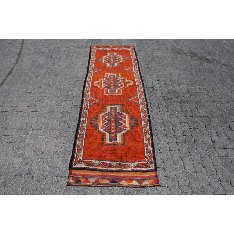 Tapis de couloir turc rétro dans des motifs majestueux et complexes pour la décoration intérieure