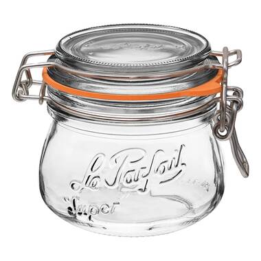 Recycled Glass Storage Jar with Wooden Lid and Spoon