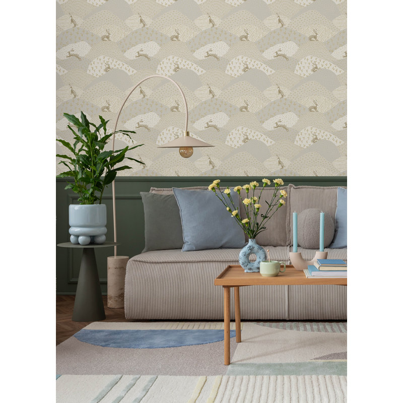 Peter Black Rabbit Fields Wallpaper, Gray