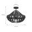 4-light Matte Black Beaded Semi-flush Mount-1920776602