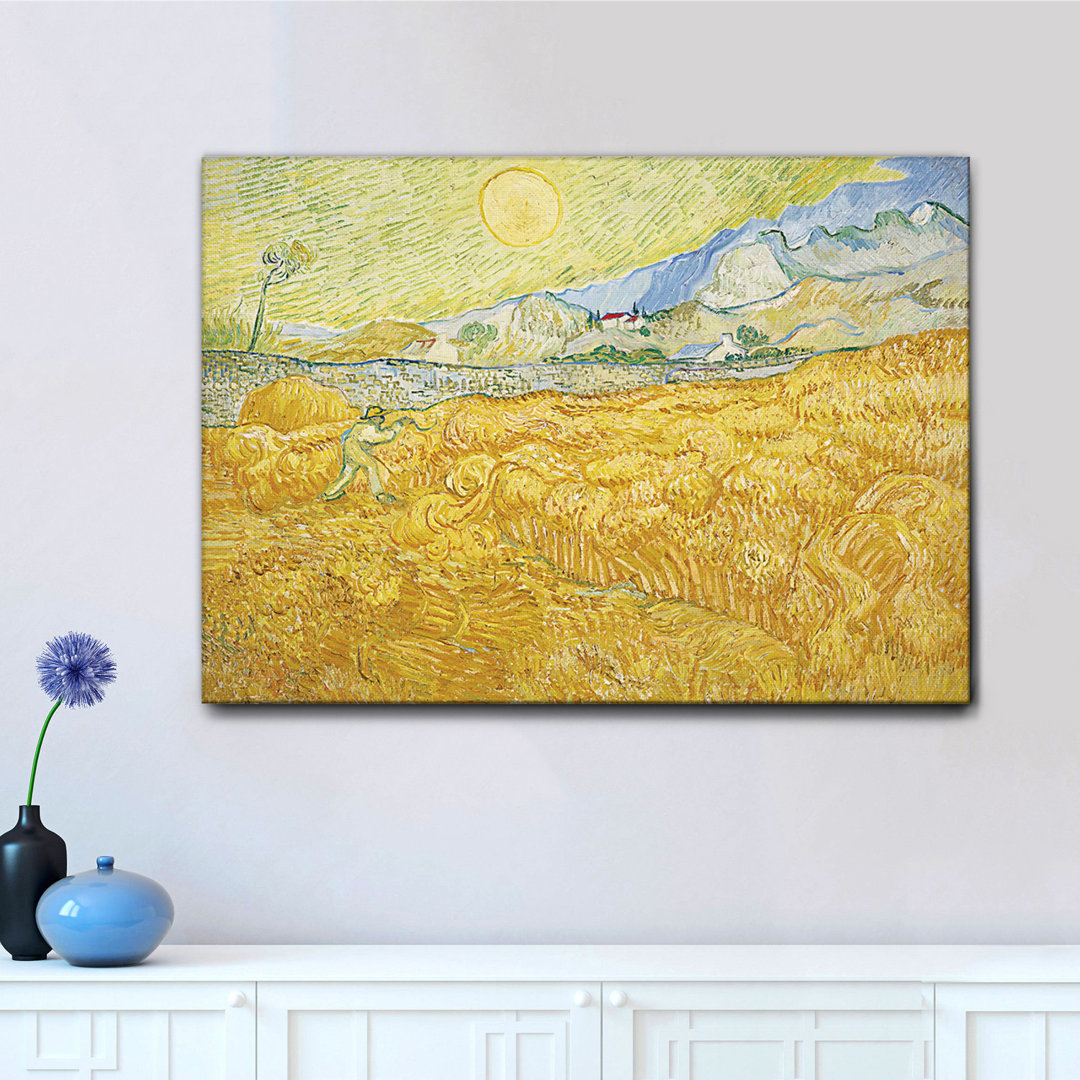 Leinwandbild Wheat Field Behind St. Paul's Hospital von Vincent Van Gogh