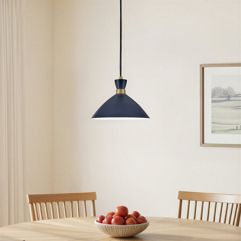 Kita 1 - Light Heritage Brass Pendant, Matte Navy