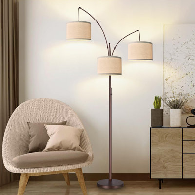 Arc Floor Lamps, Dimmable Modern Tall Standing Lamp, 3 Led Bulbs Included