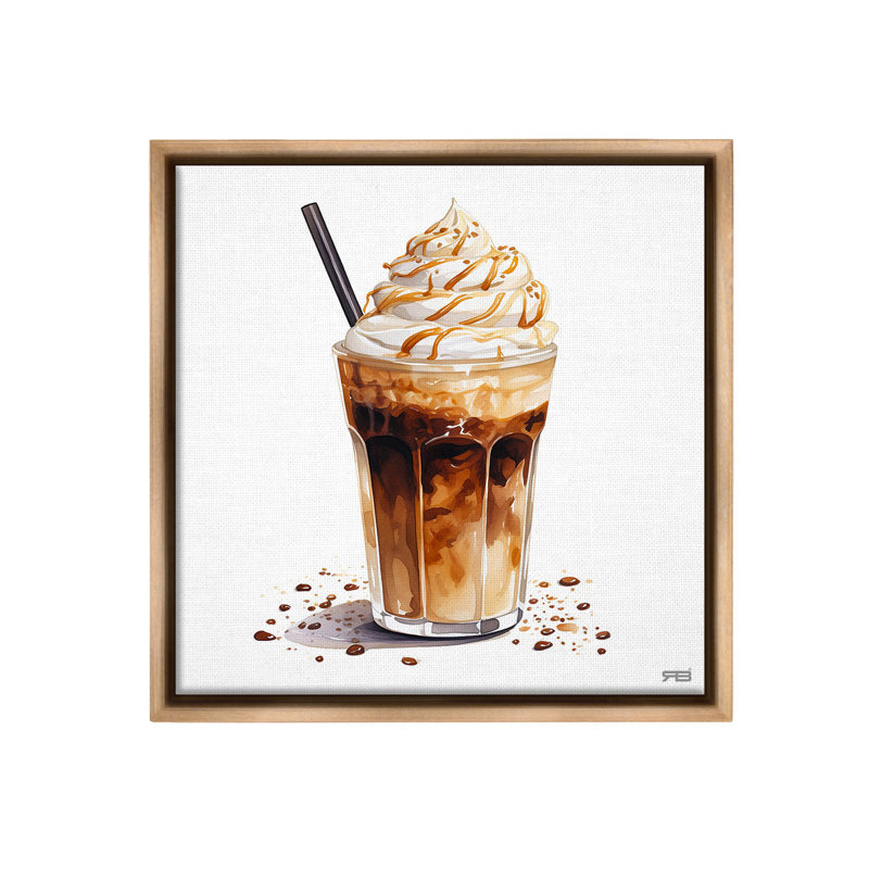 " Coffee Dessert Drink ", 18" H x 18" W, Montalcino Elm Floater Frame