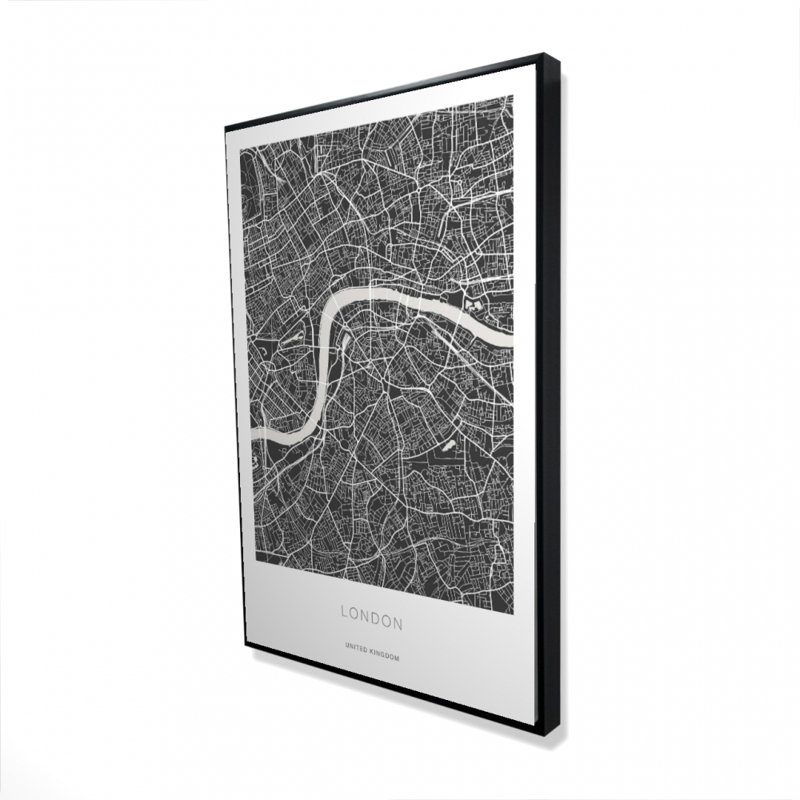 "Carte graphique de Londres" sur toile