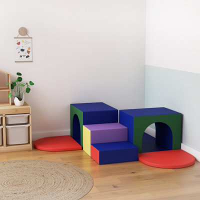 ECR4Kids SoftZone Corner Tunnel Maze, Toddler Playset, 7-Piece -  ELR-12655