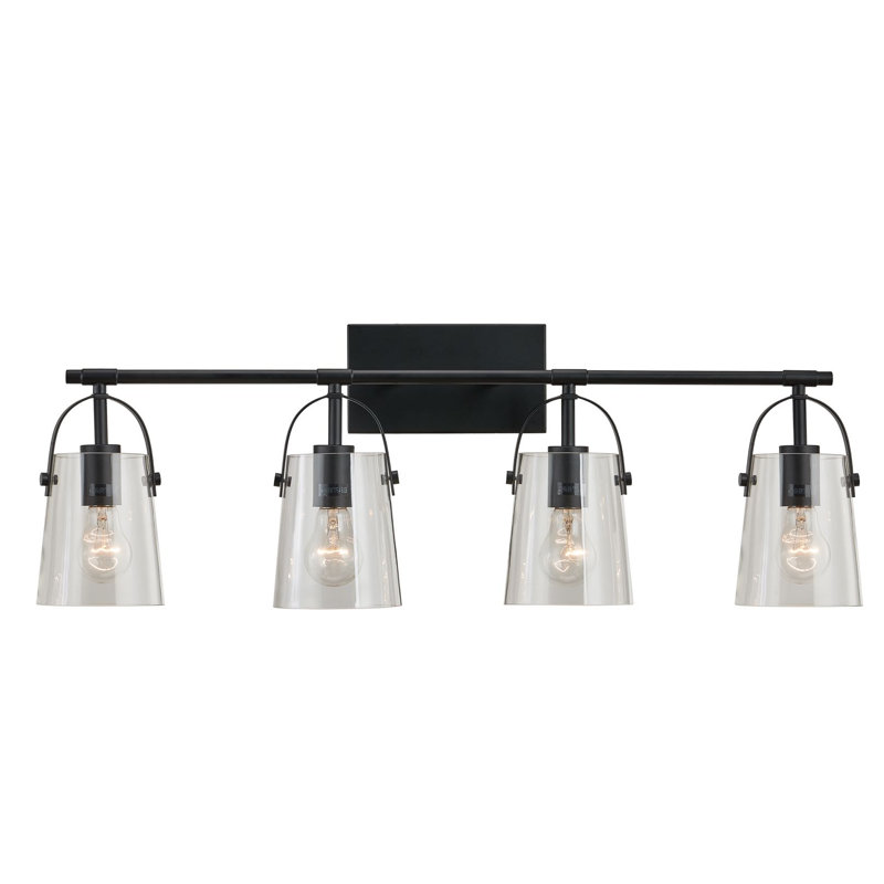 Éclairage de salle de bain à intensité variable 4 lumières Joines, Noir