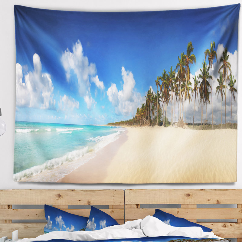 Paysage photographie tapisserie exotique de plage exotique, H 50 po x l 60 po